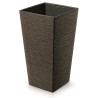 Vaso per Fiori Piante Furu Square ECO WOOD | Quadrato | Decorativo | in Plastica e 33% Legno | da Interno Esterno | Design Moderno