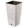 Vaso per Fiori Piante Furu Square ECO WOOD | Quadrato | Decorativo | in Plastica e 33% Legno | da Interno Esterno | Design Moderno