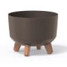 Vaso per Fiori Piante Gracia Regular ECO WOOD | Rotondo | Decorativo | in Plastica e 33% Legno | da Interno Esterno | Design Moderno