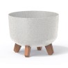 Vaso per Fiori Piante Gracia Regular ECO WOOD | Rotondo | Decorativo | in Plastica e 33% Legno | da Interno Esterno | Design Moderno