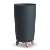 Vaso per Fiori Piante Gracia Tubus Slim ECO WOOD | Rotondo | Decorativo | in Plastica e 33% Legno | da Interno Esterno | Design Moderno