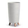 Vaso per Fiori Piante Gracia Tubus Slim ECO WOOD | Rotondo | Decorativo | in Plastica e 33% Legno | da Interno Esterno | Design Moderno