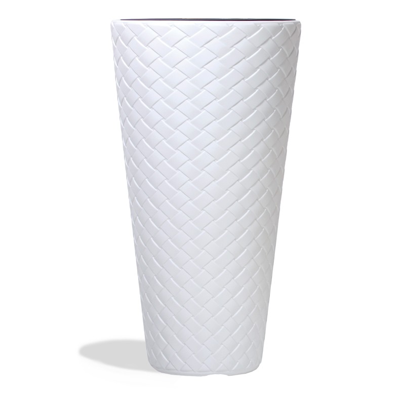 Vaso per Fiori Piante Matuba Slim | Rotondo | Decorativo | in Plastica | da Interno Esterno | Design Moderno