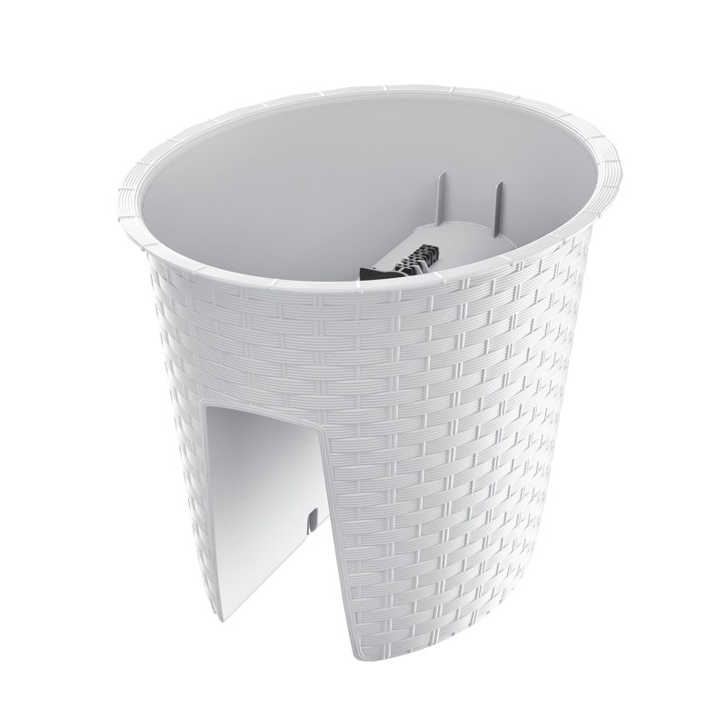Vaso per Fiori Piante Ratolla Railing Oval | Ovale | Decorativo | in Plastica | da Interno Esterno | per Ringhiere | Design Moderno