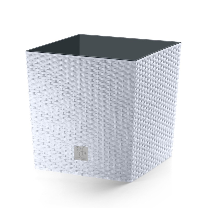 Vaso per Fiori Piante Rato Square Low | Quadrato | Decorativo | in Plastica | da Interno Esterno | Design Moderno