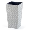 Vaso per Fiori Piante Rato Square ECO WOOD | Quadrato | Decorativo | in Plastica e 33% Legno | da Interno Esterno | Design Moderno