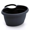 Vaso per Fiori Piante Terra DTRY | Ovale | Decorativo | in Plastica | con Fascia in Gomma 12-27 cm | da Esterno | per Grondaia | Design Classico