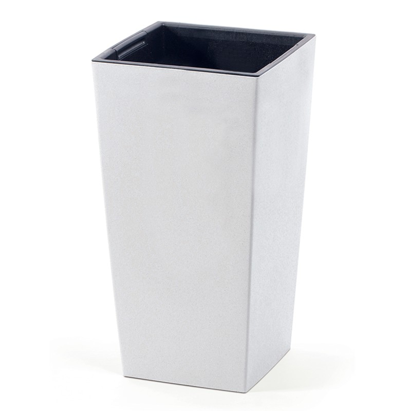 Vaso per Fiori Piante Urbi Square ECO WOOD | Quadrato | Decorativo | in Plastica e 33% Legno | da Interno Esterno | Design Moderno