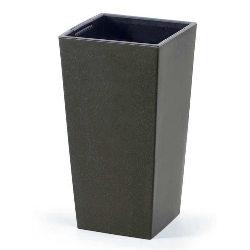 Vaso per Fiori Piante Urbi Square ECO WOOD | Quadrato | Decorativo | in Plastica e 33% Legno | da Interno Esterno | Design Moderno