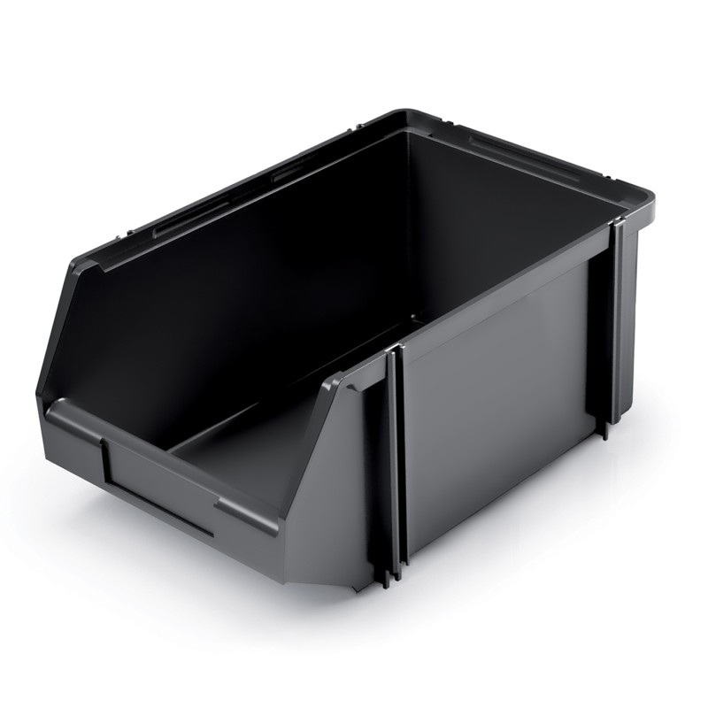 Contenitori a Bocca di Lupo | Sovrapponibili | Colore Nero | in Plastica