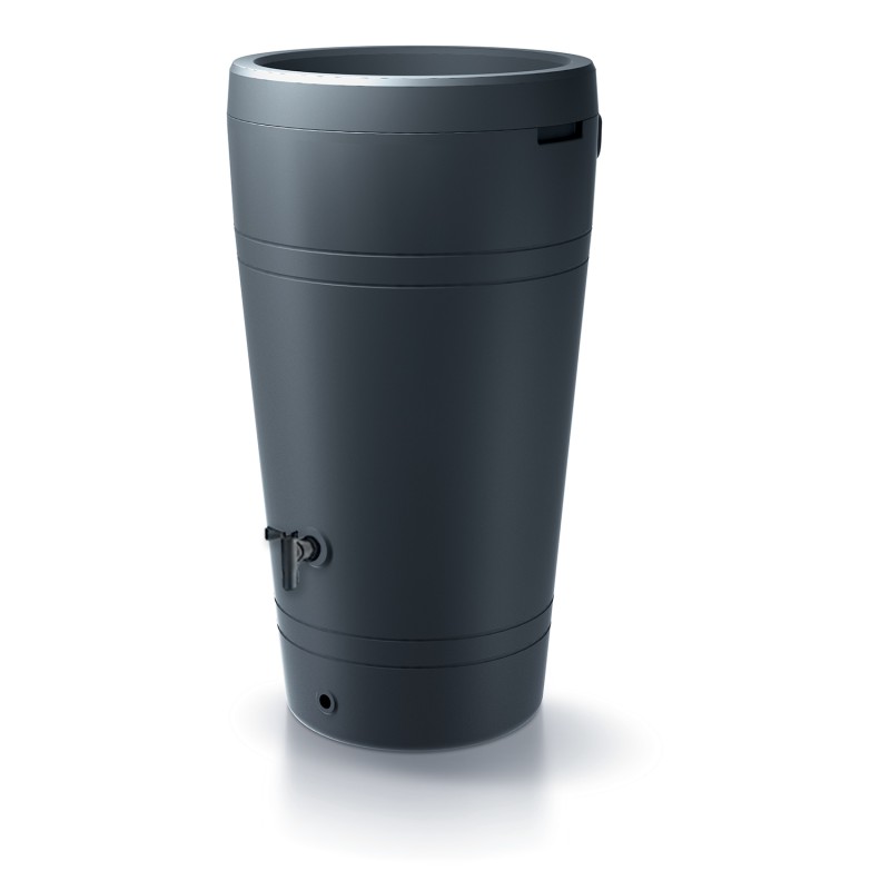 Serbatoio per Acqua Piovana Tube | 2 Punti di Attacco | Inserto per Fiori, Rubinetto e Sistema di Raccolta Acqua Inclusi | Cisterna da Giardino | Design Moderno