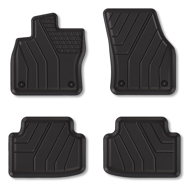 Tappetini compatibili con Volkswagen Tiguan II dal 2015 in poi, su misura in Gomma TPE