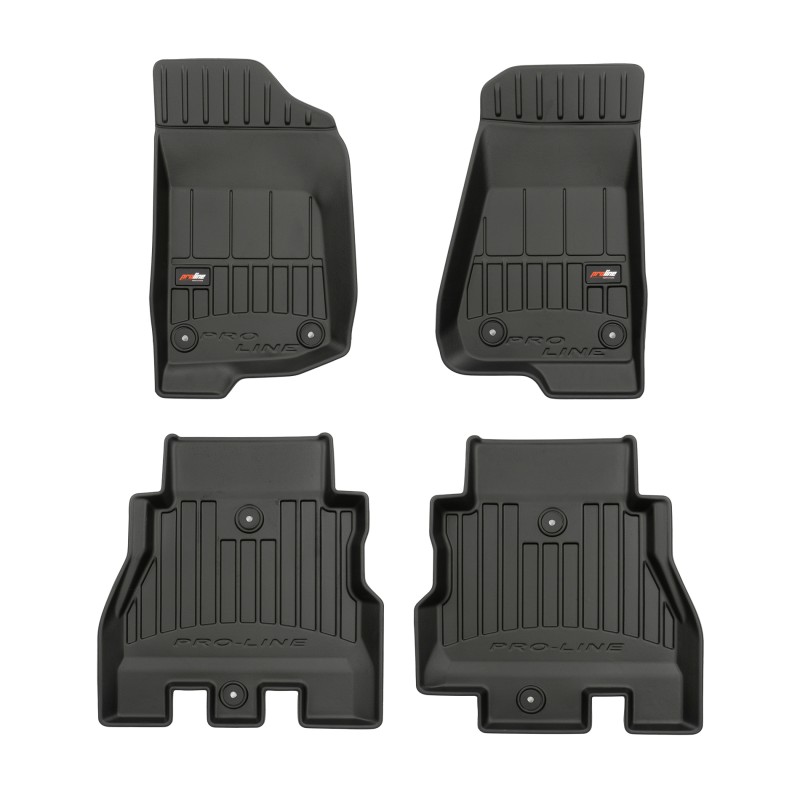 Tappetini compatibili con Jeep Wrangler IV dal 2017 in poi, su misura in Gomma TPE