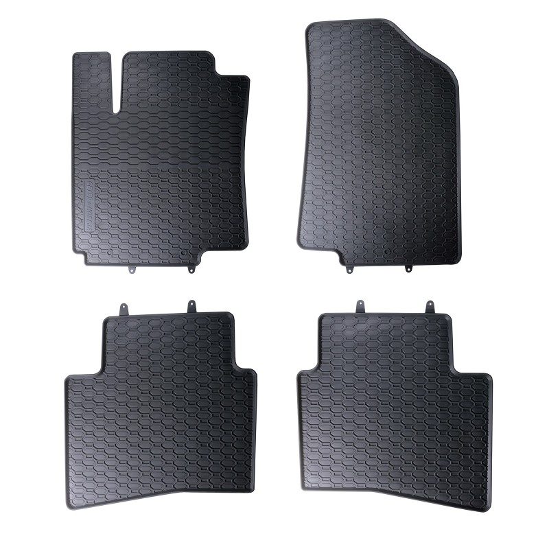Tappetini compatibili con Kia Rio III 2011-2017, su misura in Gomma TPE