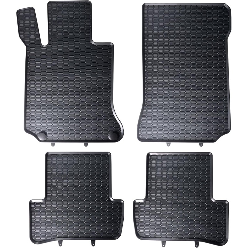 Tappetini compatibili con Mercedes-Benz Classe C W204 2007-2014, su misura in Gomma TPE