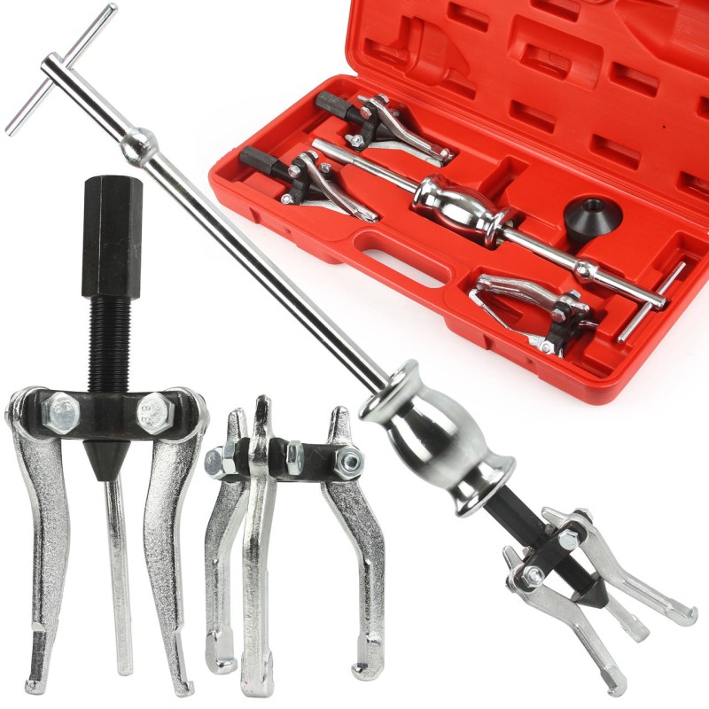 Set estrattori cuscinetti interni ed esterni 5pz 15-80mm con martello 43cm