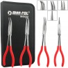Set pinze a becco lungo dritto e piegato 4 pz 280mm con custodia