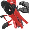 Pinza crimpatrice per cavi 0,5-6mm² con cricchetto e manici in gomma