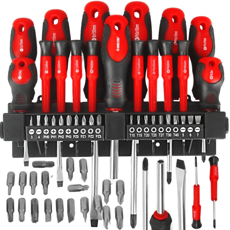 Set cacciaviti e precisione 37 pz con punte magnetiche e supporto in acciaio CrV