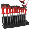 Set chiavi esagonali H2-H10 10 pz doppia punta con manico in gomma e supporto