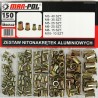 Set rivetti filettati M3-M10 in acciaio 150 pezzi con custodia