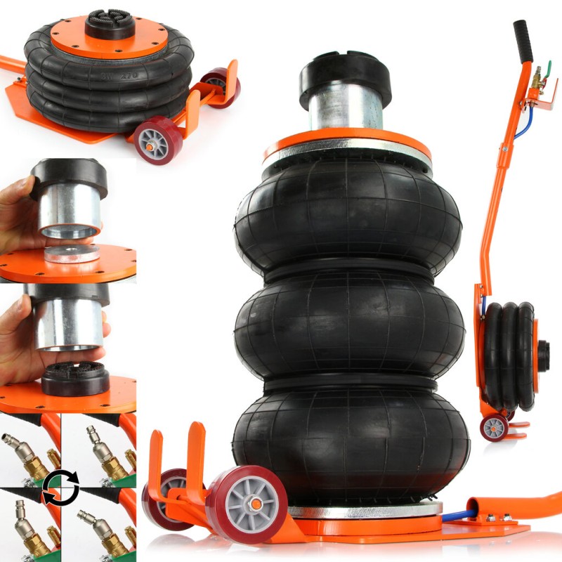 Sollevatore pneumatico 3,5T 3 soffietti 13,5-41cm con maniglia 71cm e valvola
