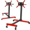 Cavalletto motore 450kg 4 bracci piatto girevole 360° con ruote e perno sicurezza