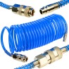 Tubo pneumatico spiralato 5m 6x8mm con attacchi rapidi pressione 8 bar