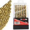 Set 19 punte HSS al titanio Ø1-10mm per trapano metallo con contenitore