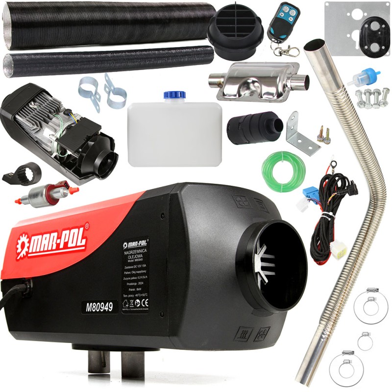 Riscaldatore diesel portatile 12V/230V 8kW 15x39x18cm con telecomando incluso