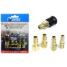 Set raccordi pneumatici 5 pz 1/4" in ottone 16 bar portata 2100 L/min