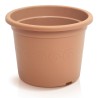 Vaso per Fiori Piante Plastica | Rotondo | Decorativo | in Plastica | Ø28x21,2 cm | da Interno Esterno | Colore Terracotta | Volume 6,5 Litri | Design Classico
