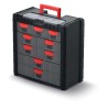 Organizer Cassetta Valigetta per Attrezzi | Portatile con Manico | Impilabile | Appendibile | 9 Cassetti con Sistema di Bloccaggio | 40x20x39,2 cm | in Plastica Resistente