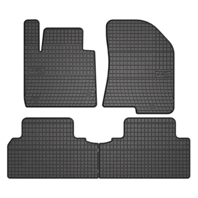 Tappetini compatibili con Kia Carens III 2013-2019, su misura in Gomma