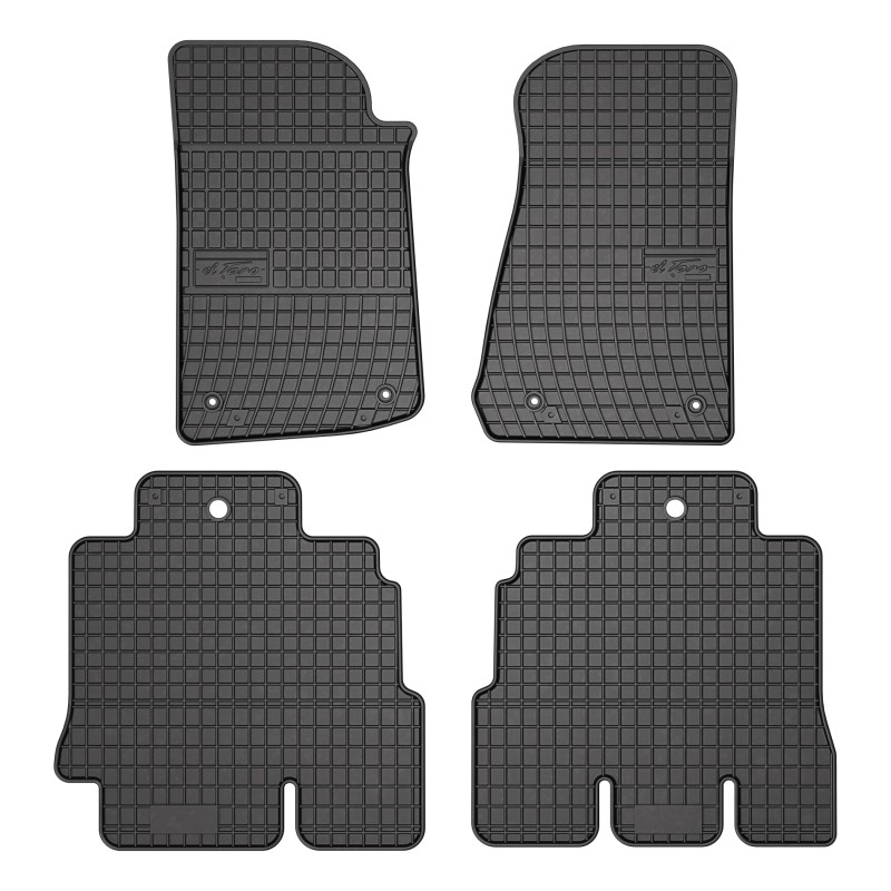 Tappetini compatibili con Jeep Wrangler IV dal 2017 in poi, su misura in Gomma