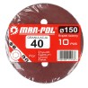 Set 10 dischi abrasivi Ø150mm P40-240 8 fori a strappo per smerigliatrice