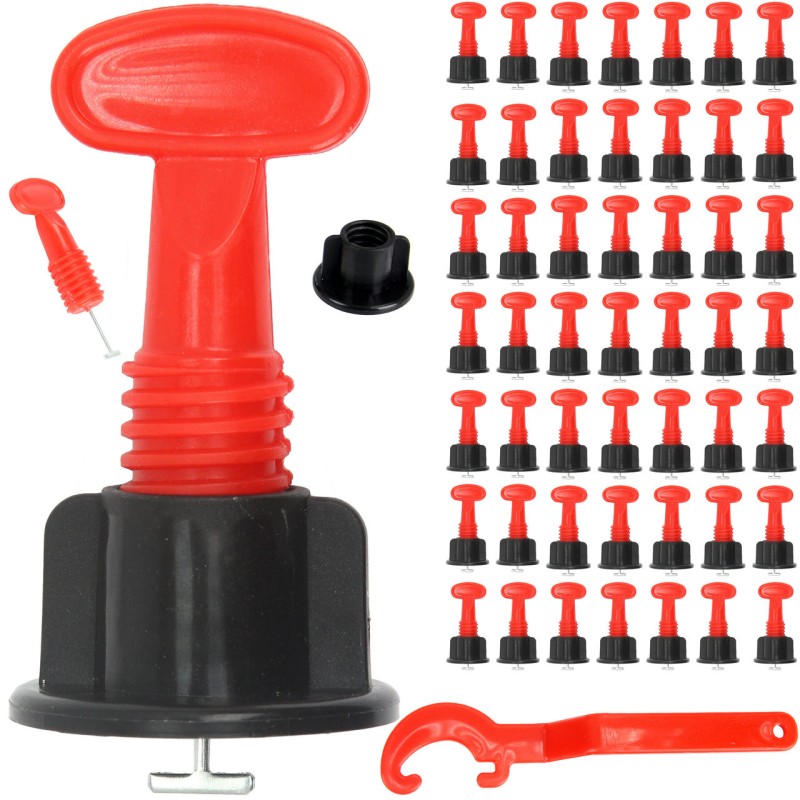 Sistema livellamento piastrelle 50-100 clip con chiave montaggio riutilizzabile