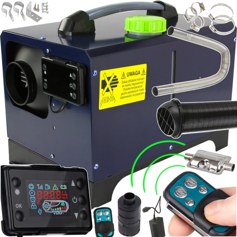 Riscaldatore diesel portatile 12V/230V 9kW con display LCD e telecomando remoto