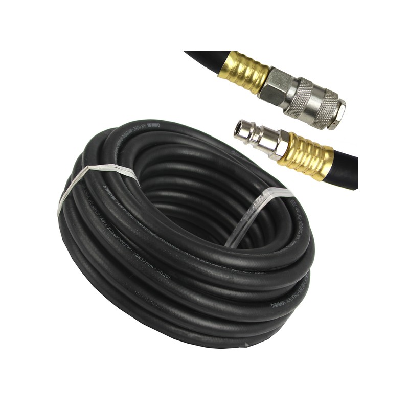 Tubo pneumatico in gomma 10x17mm 5-20m con attacco rapido 20 bar