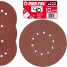 Set 10 dischi abrasivi Ø225mm P40-240 10 fori a strappo per levigatrice a giraffa