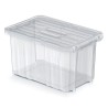 Scatola Contenitore Trasparente con Coperchio Cargobox | Volume 6-45 Litri | Impilabile | in Plastica Resistente
