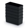 Set di 5 Contenitori Unite Box | 11x5,5x4,5 cm | Colore Nero | in Plastica