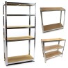 Scaffale metallico 5 ripiani 90x40x180cm 875kg ad incastro regolabile