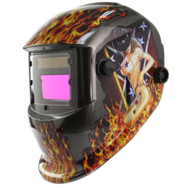 Maschera autoscurante saldatura MIG TIG MAG MMA 93x43mm 5/30000s regolabile