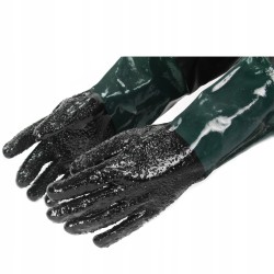 Guanti per Sabbiatura | Lunghezza 60 cm | Larghezza  Manicotto 27 cm | in Gomma e Pelle