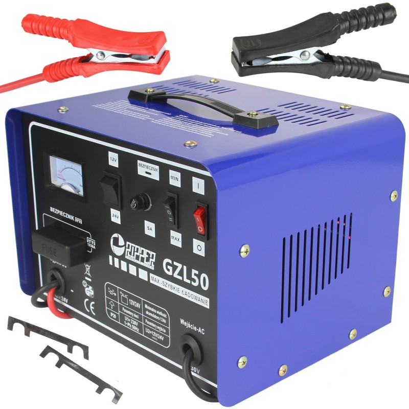Caricabatterie portatile 12V/24V 50A con ricarica rapida professionale