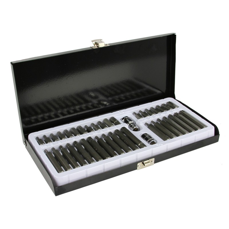 Set punte avvitatore 40 pz 30-75 mm TORX T20-T55 esagonali e spline con valigetta