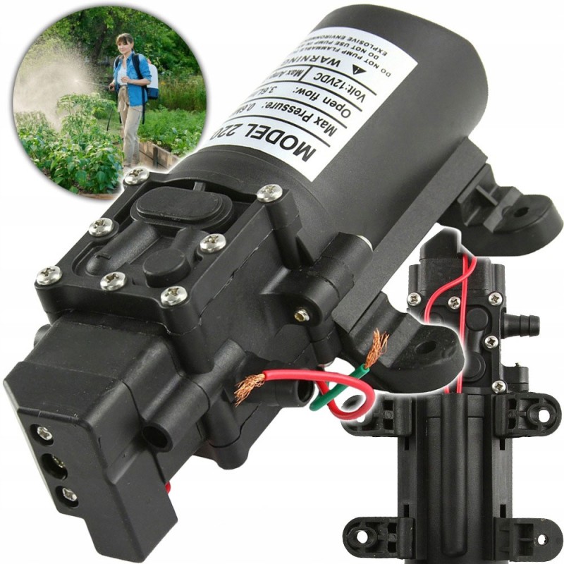 Pompa per atomizzatore elettrico 12V 2,2A 3,6l/min 5,5bar attacco Ø10mm