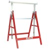 Set di Cavalletti Pieghevoli 2 Pezzi in Acciaio Regolabili 80-130cm 150kg