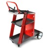 Carrello portasaldatrice MMA MIG TIG 70x39x88 cm carico 60 kg con ruote e ripiani